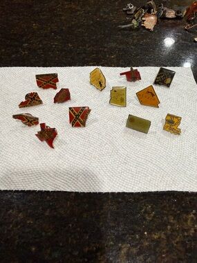 State-Shaped Enamel Pins - Red, Gold, Black Variety